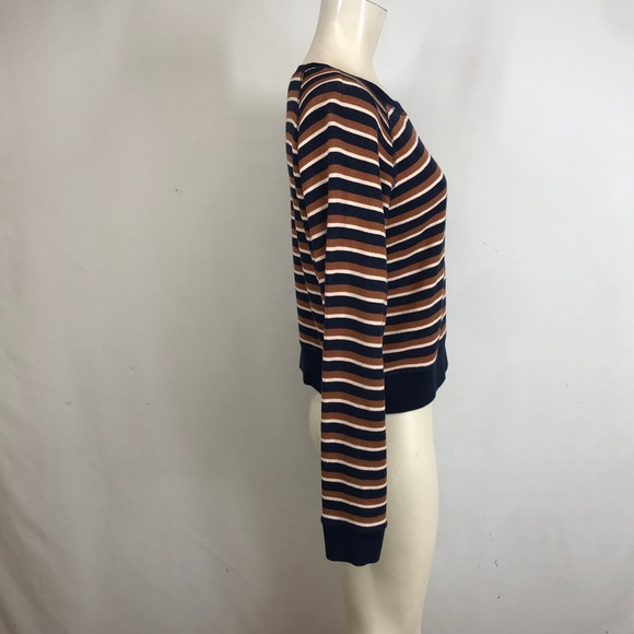 Madewell Striped Long Sleeve Raglan Pullover Sweatshirt Women Size S - Picture 4 of 8